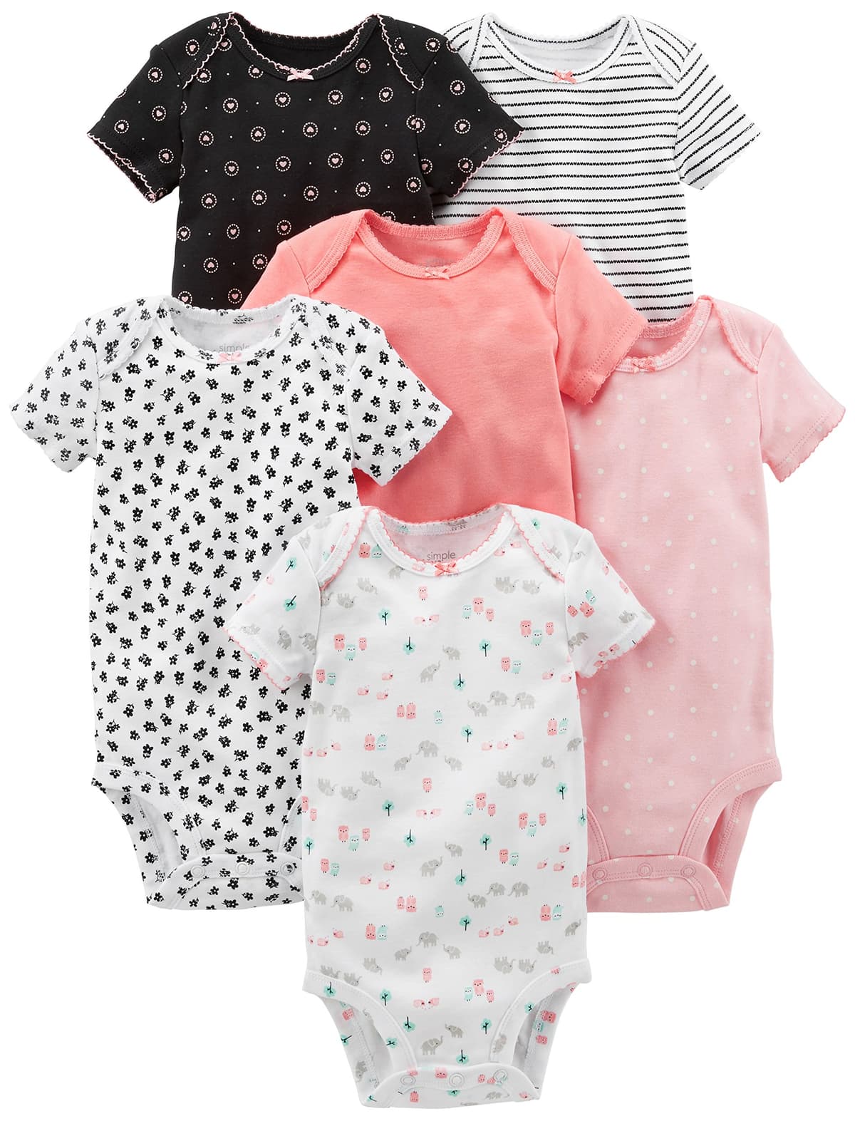 Simple Joys by Carter's Baby Girls' Bodysuit (Pack of 6)