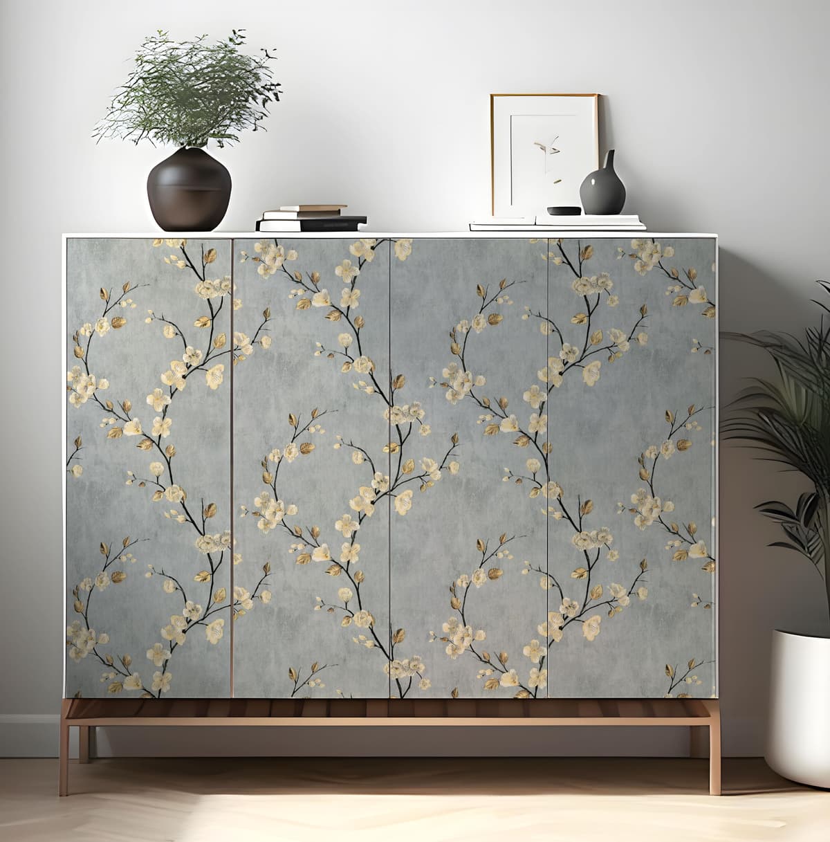 myforHD Papel Pintado Autoadhesivo Flores Papel de Pared Papel Adhesivo para Muebles Removible Impermeable Estilo Retro Vinilo PVC Pegatina Decorativos Pared Salon Papel Pared Dormitorio — view 2