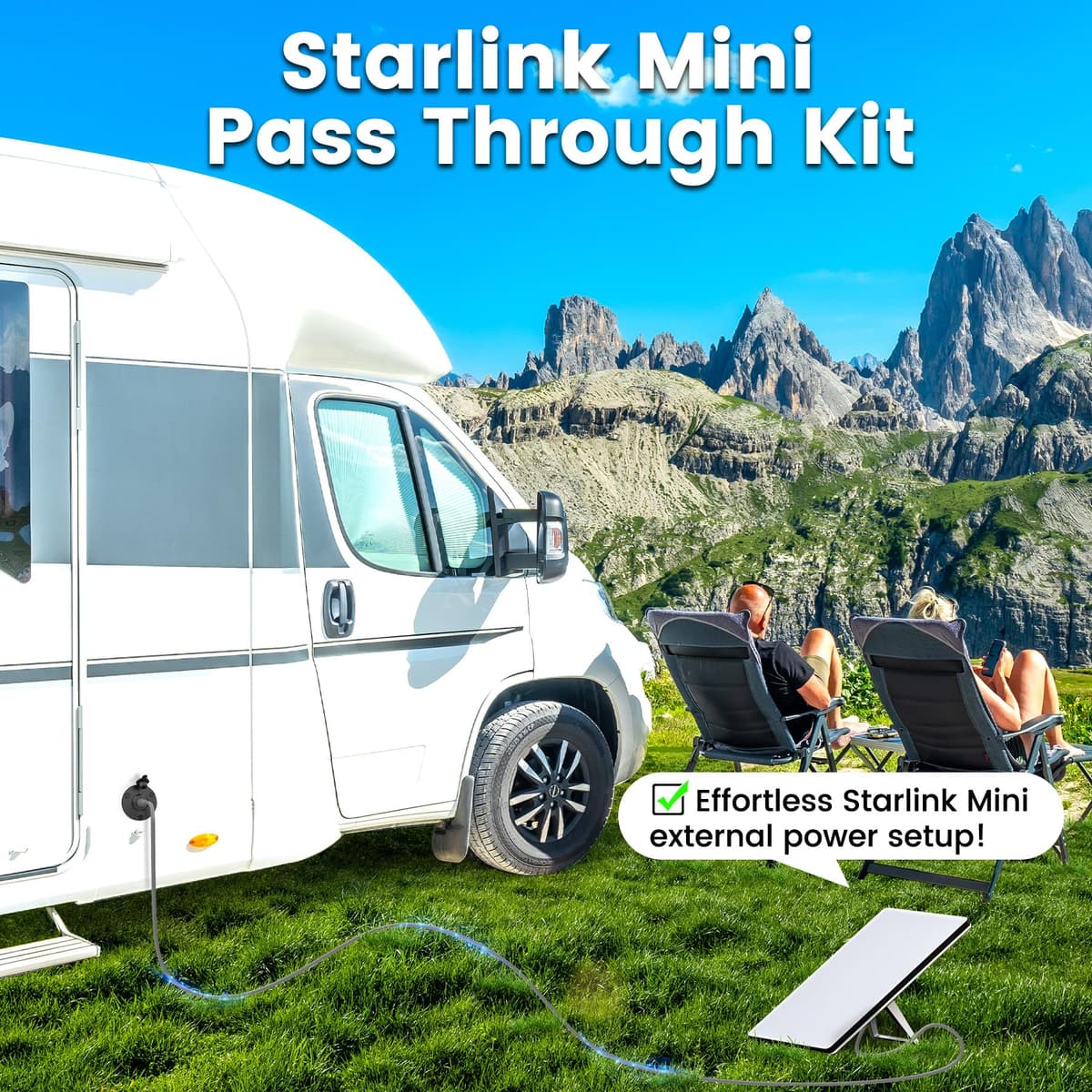 acegoo Starlink Mini DC hembra, kit de paso de pared de aluminio de 5,5 x 2,1 mm con cable de extensión CC hembra a hembra, montaje en panel impermeable para caravana, barco, caravana (paquete de 1) — view 4