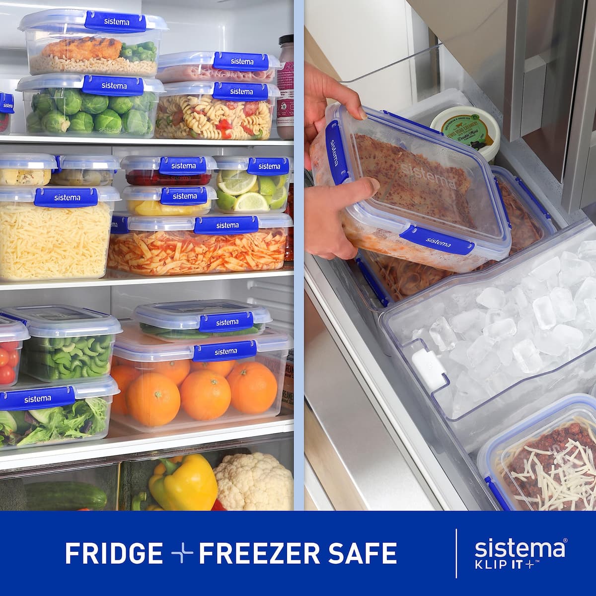 Sistema KLIP IT PLUS Leakproof Food Storage Containers | 2.2 L1 L400 ml | Airtight & Stackable Meal Prep Containers with Lids | School Lunch Boxes & Snack Boxes | 6 Count — view 4