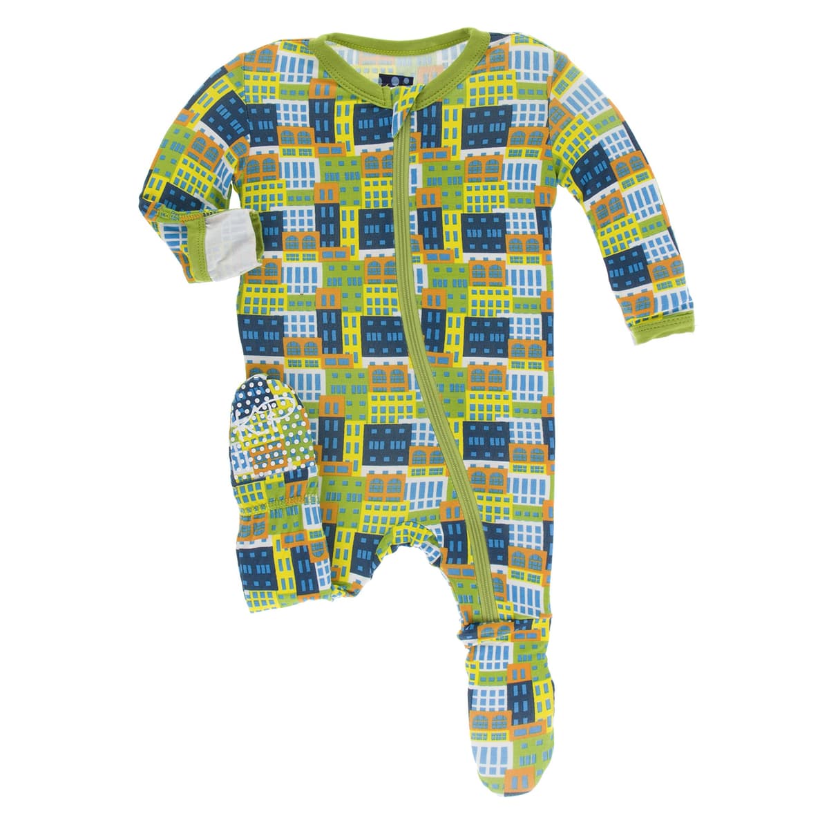 KicKee Pants Little Girls Basic Footie with Zipper - Lotus, 6-9 Months — view 16