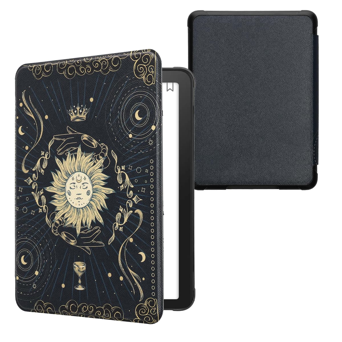 kwmobile Cover for Amazon Kindle Paperwhite (2024)/Colorsoft Case - eReader Cover with auto sleep funktion - Cosmic Nature with Blue/Grey/Black — view 32