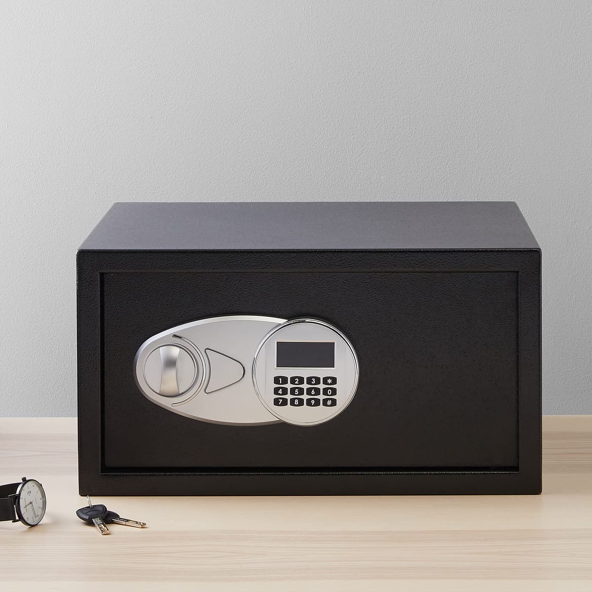 Amazon Basics Caja Fuerte de Seguridad de Acero con Cerradura con Teclado, Protege Dinero, Joyas, Documentos de identificación, 14 l, 35 cm x 25 cm x 25 cm, Color Negro — view 28