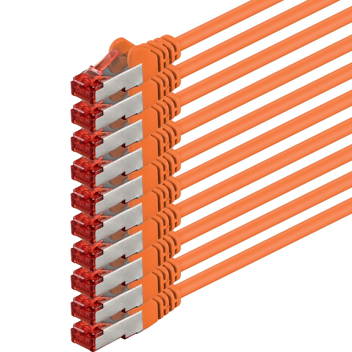 1aTTack - Cable de red SFTP PIMF con 2 conectores RJ45 de doble apantallamiento CAT 6 0 amarillo - 10 unidades 0,5m — view 83