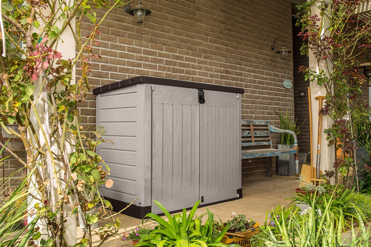 Keter Sio Pro -Cobertizo de jardín Exterior, Capacidad 1200L, Color Beige/Marrón, 145,5 x 82 x 123 cm — view 2