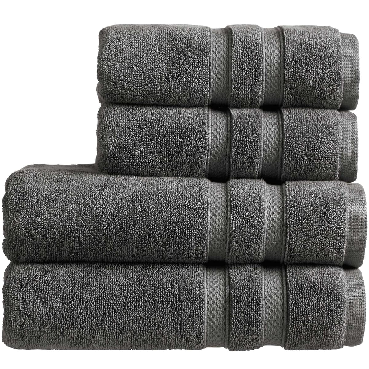 Christy Chroma Bath Towels | Set of 2 | Highly Absorbent Heavyweight 675GSM | Bold and Bright | Soft Velvety Smooth Bathroom Shower Towels | 100% Cotton | Sustainably Made | Ash Grey — view 109