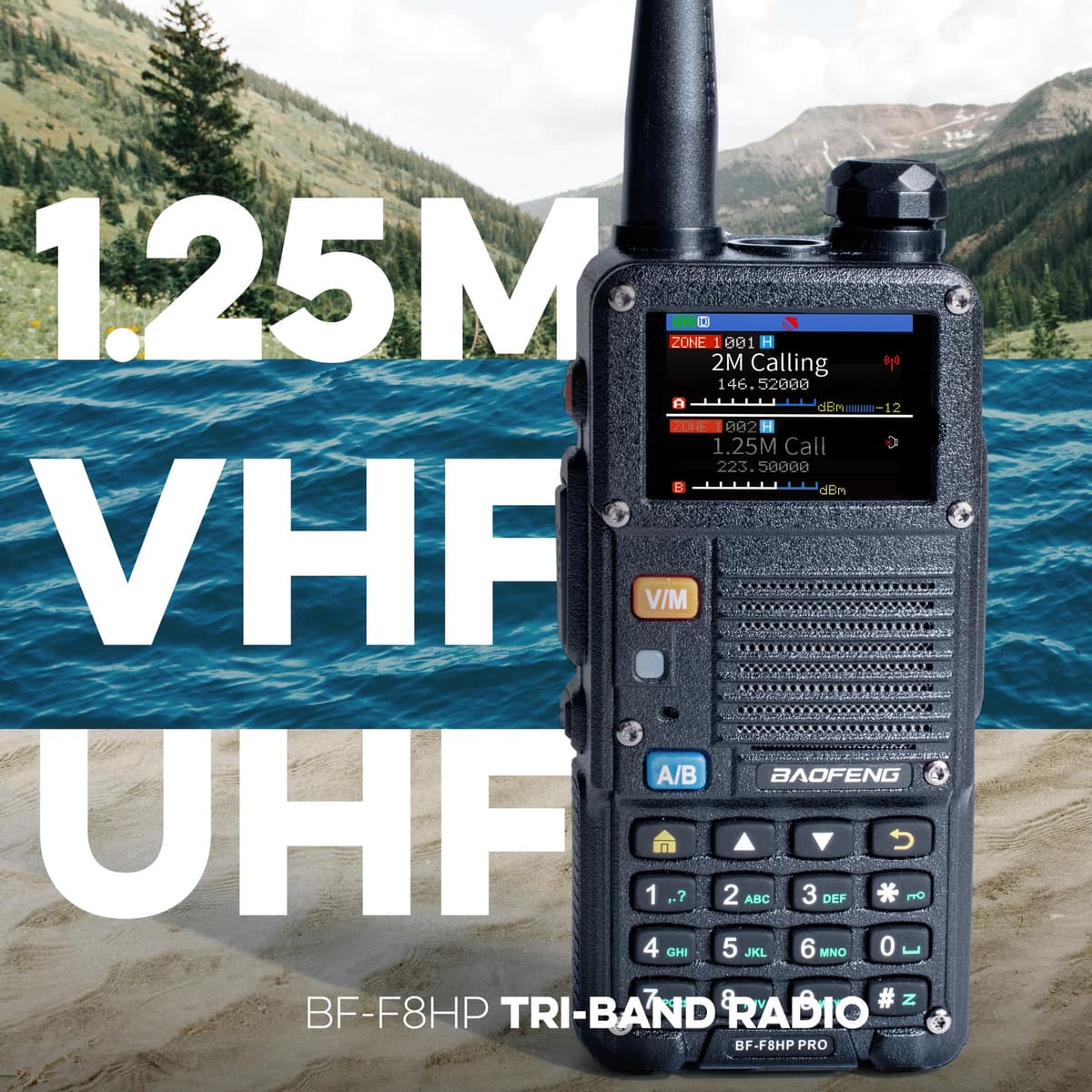 BAOFENG BF-F8HP PRO 10 W Tri-Band Two-Way Radio – UV-5R 7th Gen, 1000 Channels, GPS & NOAA Weather, Aviation/VHF/UHF/1.25 m Scanner, IP54 Rugged, USB-C Rechargeable Battery — view 2