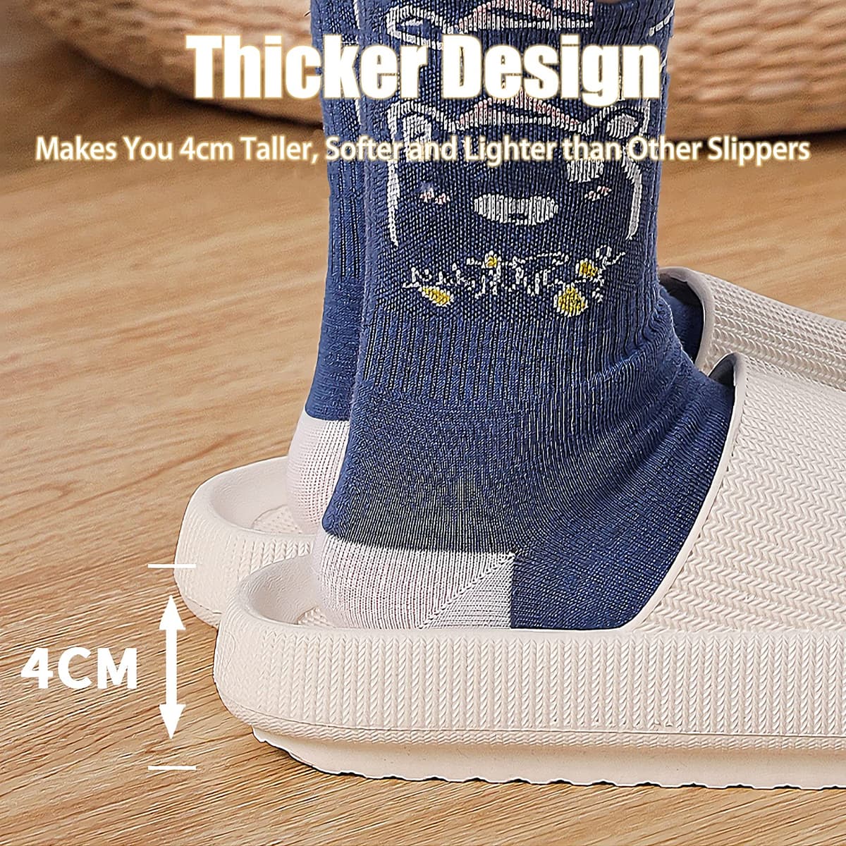rosyclo Cloud Slippers for Women and Men, Pillow House Slippers Shower Shoes Indoor Slides Bathroom Sandals, Ultimate Comfort, Lightweight, Thick Sole, Non-Slip, Easy to Clean — view 5