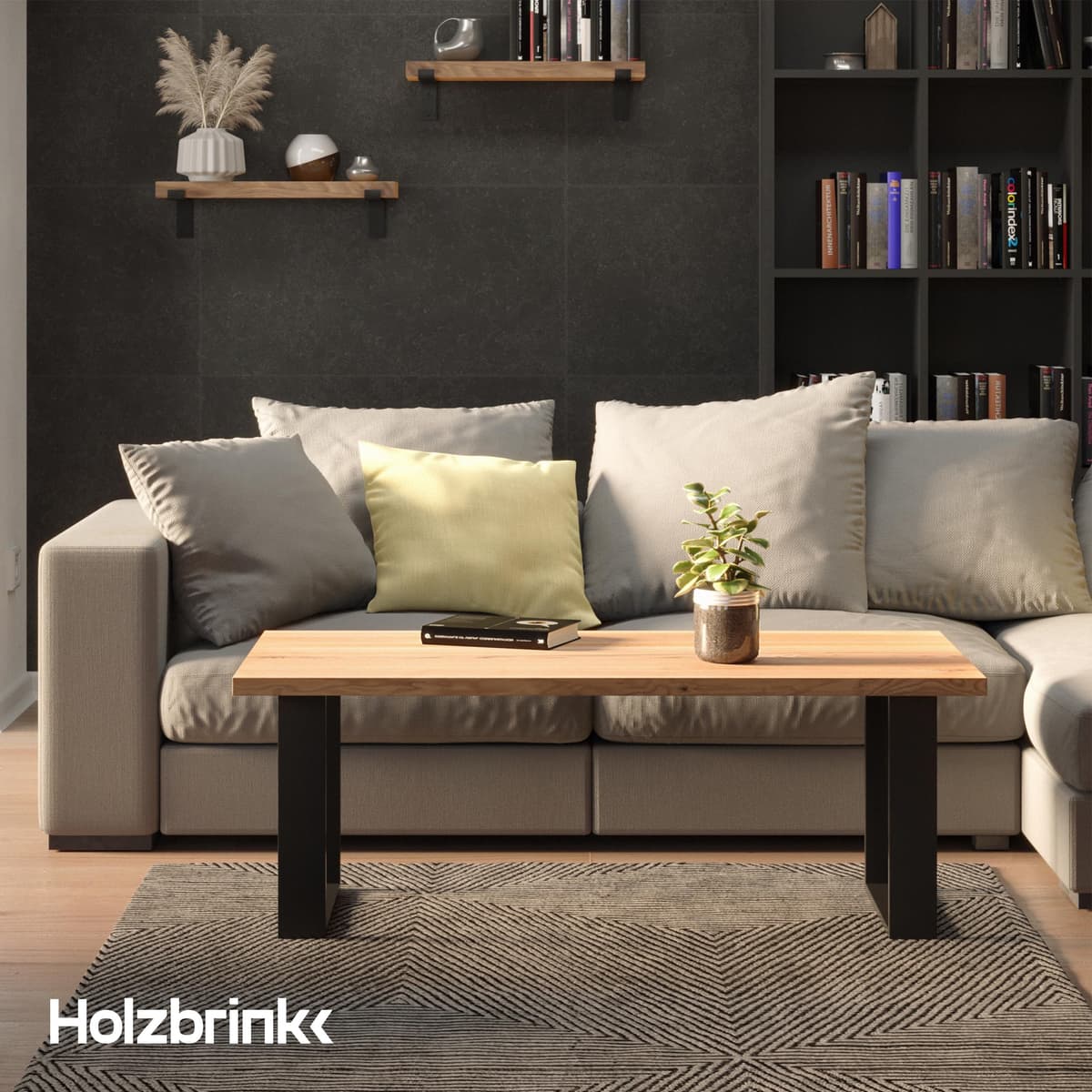 HOLZBRINK Pata para Escritorio, Patas rectangulares de Metal, 80x20 mm, Perfil 80x72 cm, Blanco, 1 Unidad, HLT-01-C-FF-9016 — view 5