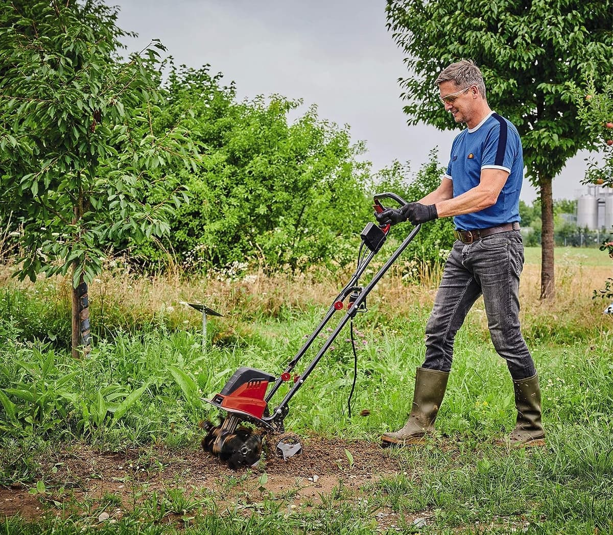 Einhell Motoazada eléctrica GC-RT 1545M (1500W - 45cm, Motor conexión en hilera, Interruptor Seguridad 2 Puntos, Acoplamiento de sobrecarga, larguero de guiado Plegable, Cuchillas escarificadoras) — view 2