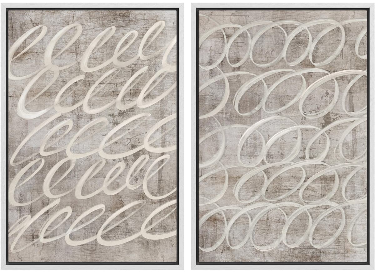 MUDECOR Framed Canvas Print Wall Art Monochromatic Gradient Abstract Minimalist Gray Illustrations Modern Art Decorative Bohemian Colorful Chic for Living Room, Bedroom, Office - 16"x24"x2 Black — view 144