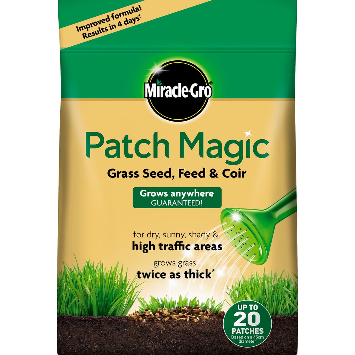 Miracle-Gro Patch Magic Grass Seed, Feed and Coir, 1015 g, Green — view 7