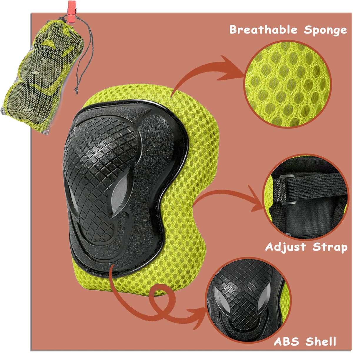 Casco Ajustable para niños y Equipo de protección, Cascos y Almohadillas para Bicicletas para niños pequeños, Rodilleras, Coderas y muñequeras — view 5