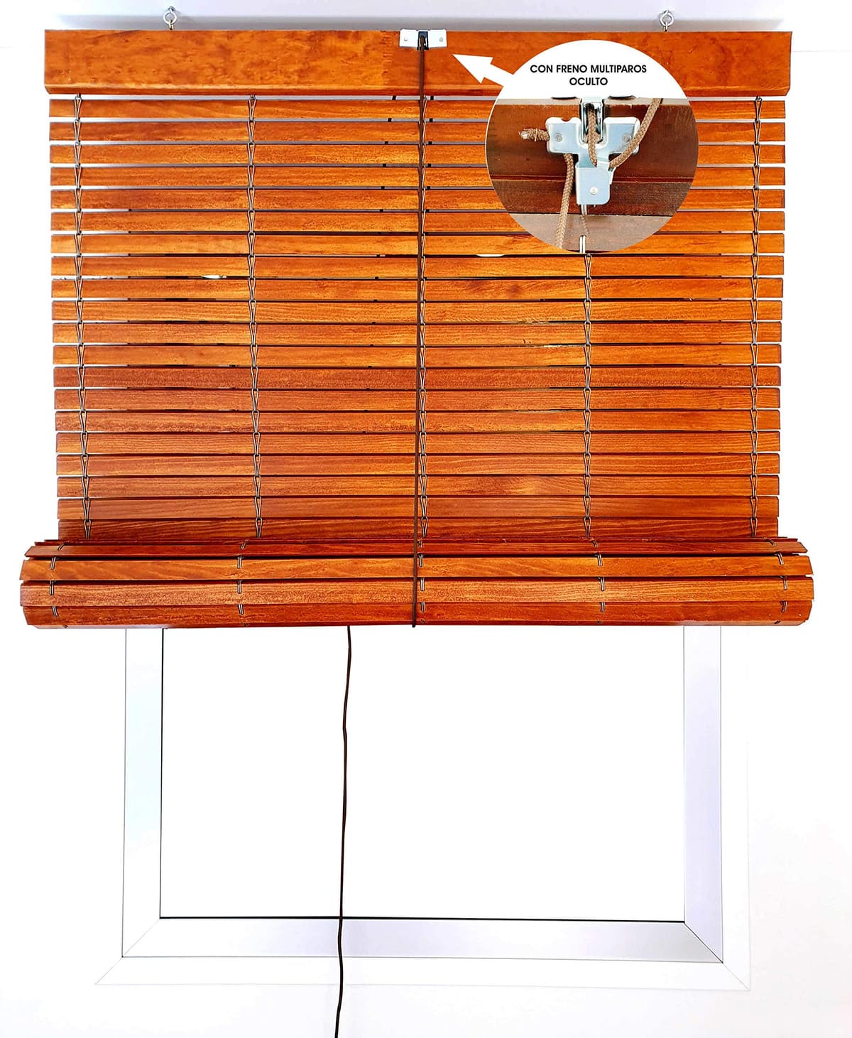 Persiana Alicantina Exterior/Persiana de Madera Exterior Enrollable. Medida Ancho X Alto Color: Avellana. Medidas: 56cm x 120cm — view 4