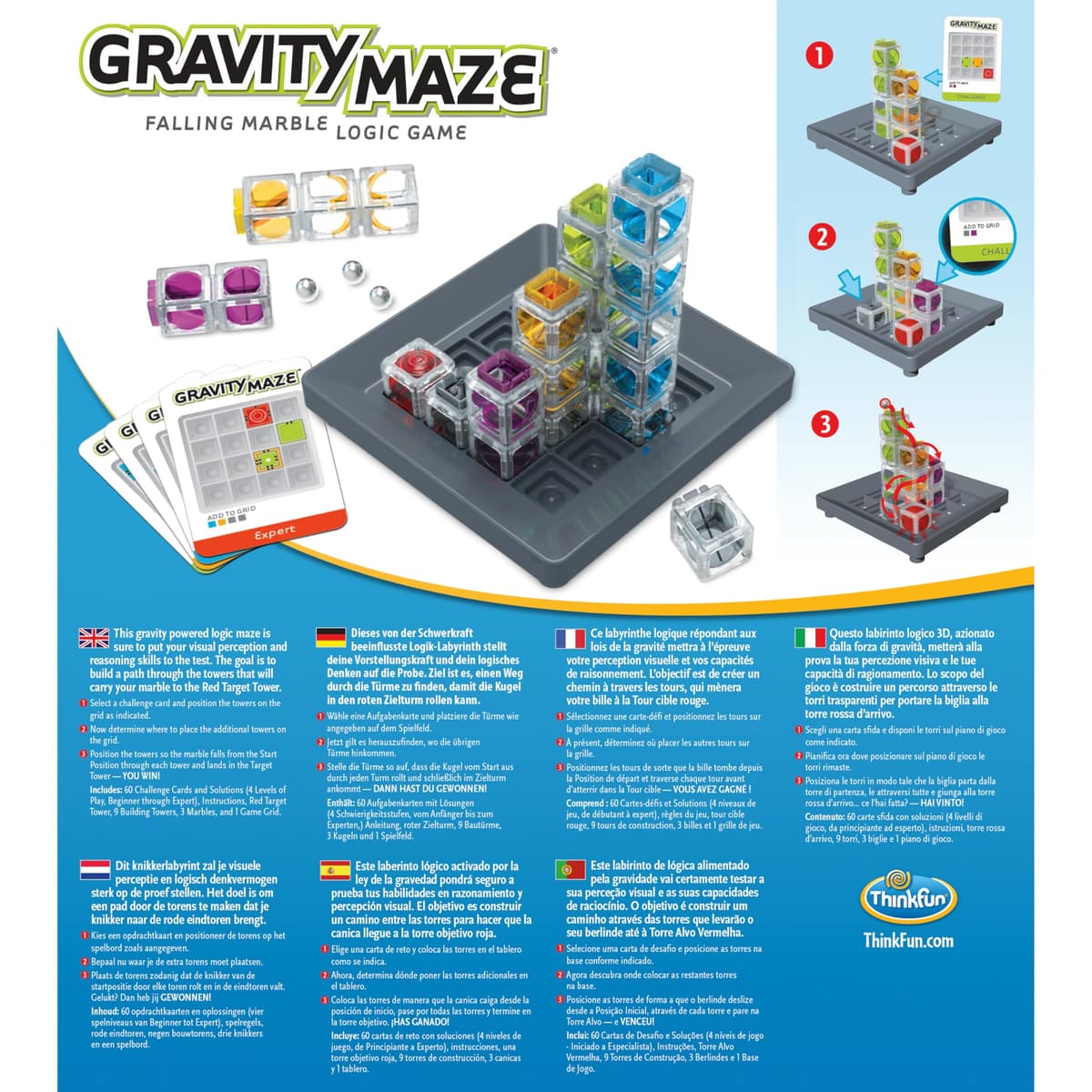 ThinkFun Gravity Maze Falling Marble Challenge Logic Brain Game and STEM Toys for Kids and Adults Age 8 Years Up - Gifts for Children — view 6