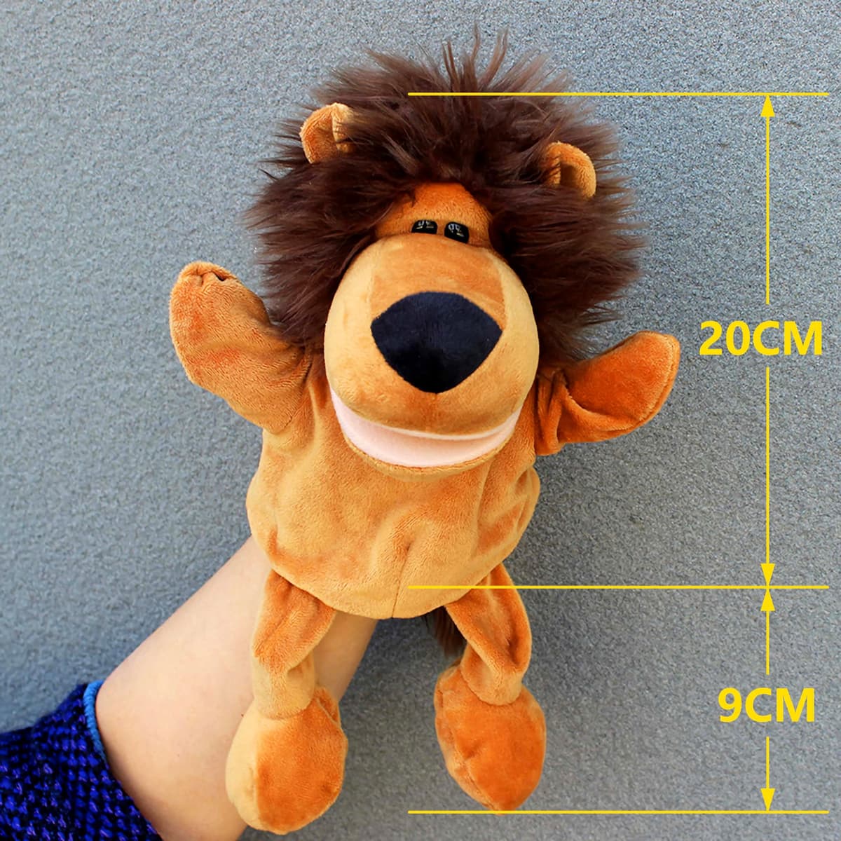 LOMTRATS Marionetas de mano de animales para contar historias, incluye lobo, tigre, león y mono con patas, ideal para enseñanza y regalos de cumpleaños (boca abierta móvil) — view 2