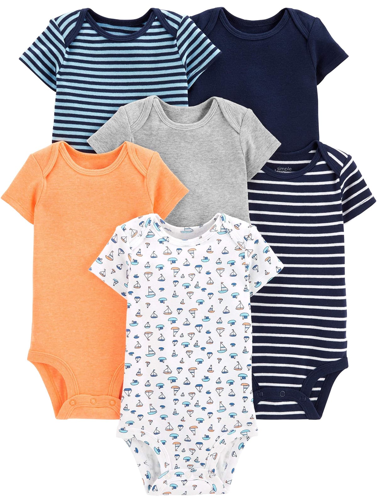 Simple Joys by Carter's Short Sleeve Bodysuit Body Bebé-Niños (Pack de 6) — view 14