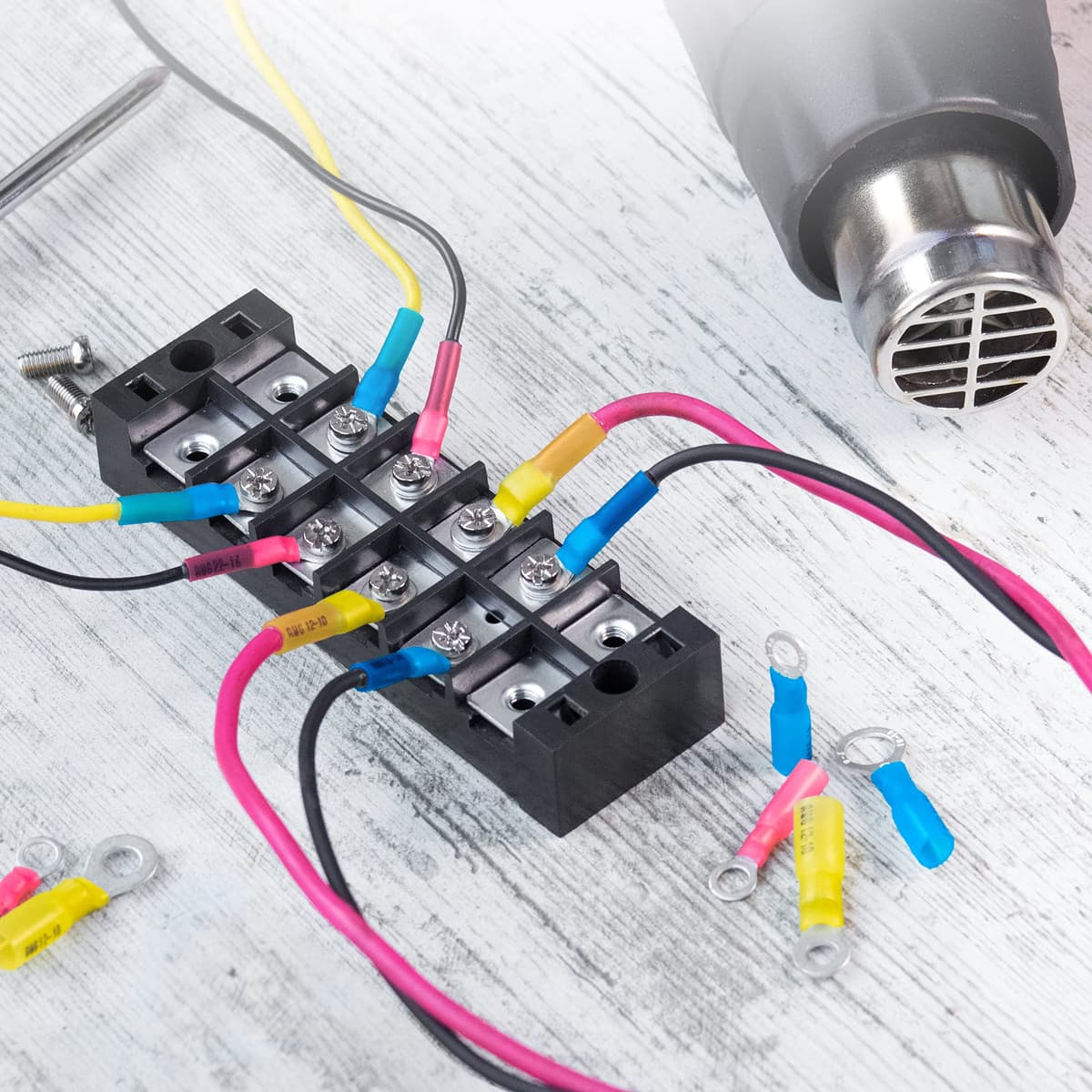 Wirefy Surtido de Conectores Electricos Termorretráctil con 540 Piezas - Kit de Terminales para Automoción - Redondos, Horquilla, Gancho, Planos & a Tope - 0,5-6mm² — view 3