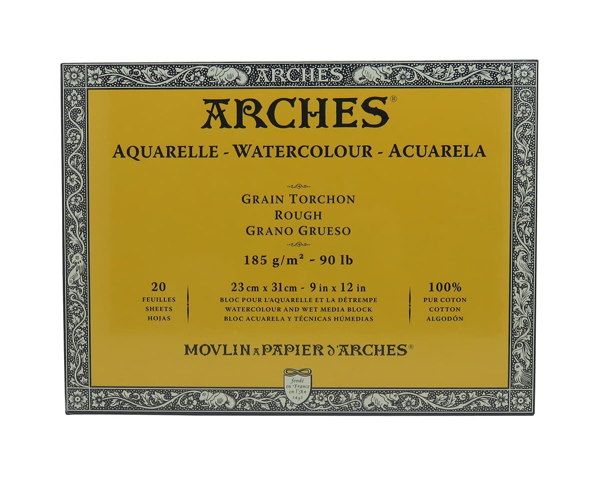 Arches - Papel de acuarela, bloc 12 hojas engomado 1 lado, grano fino, 300 g/m², 23 x 31 cm — view 28