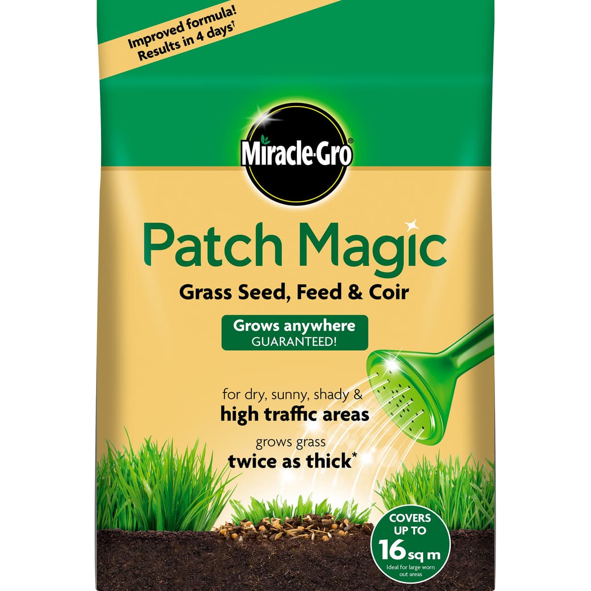 Miracle-Gro Patch Magic Grass Seed, Feed and Coir, 1015 g, Green — view 9