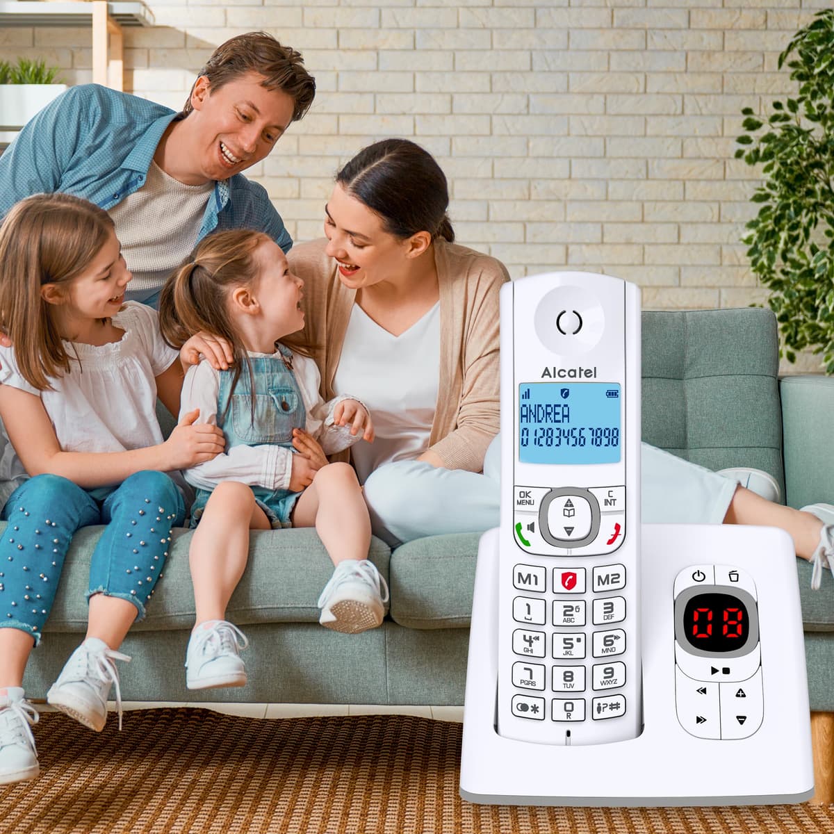 ALCATEL Voice Trío - Teléfono inalámbrico DECTcon contestador automático - Gran pantalla retroiluminada - Altavoz - Bloqueo de llamadas - 2 teclas de memoria directa - 3 teléfonos - Blanco/Gris — view 4
