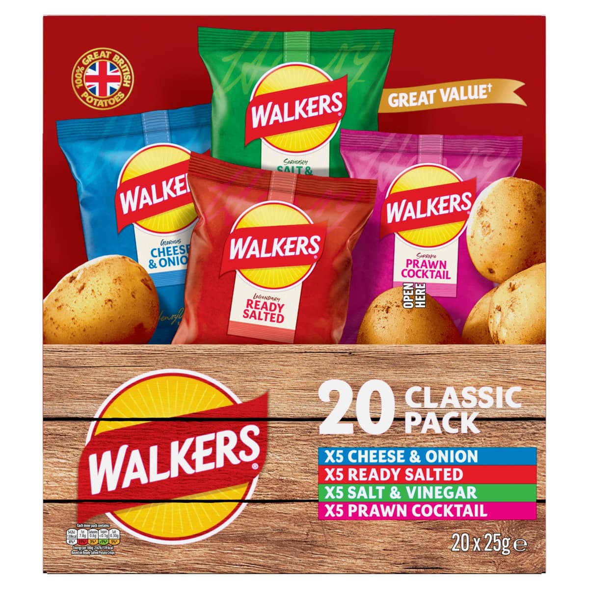 Walkers Classic Variety Multipack Crisps Box 20x25 g — view 2