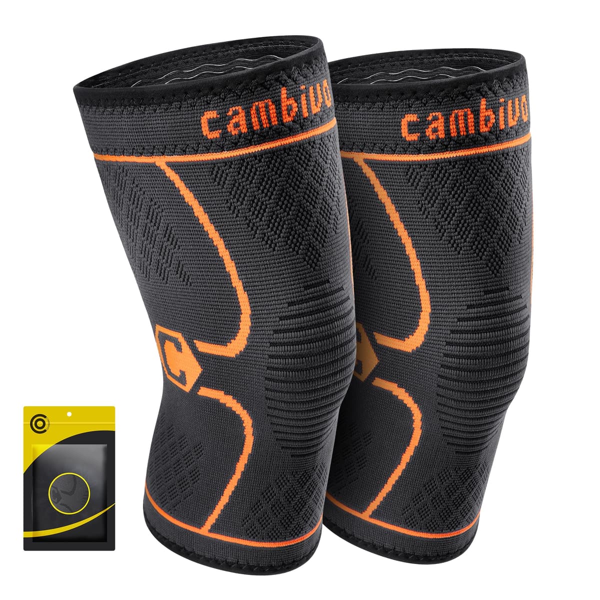 CAMBIVO 2Pcs Rodilleras Gym de Compresion, Rodilleras Menisco y Ligamento, Rodillera Transpirable y Antideslizante para Gym, Voleibol, Baloncesto, Correr, Bicicleta, Unisex — view 12