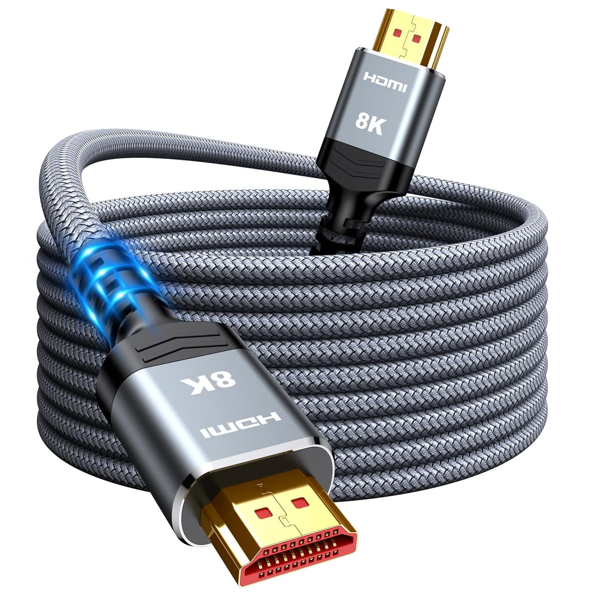 10K 8K HDMI Cable 2M Certified, Snowkids HDMI 2.1 Cable Ultra HD High Speed 48Gbps, 8K@60Hz 4K@120Hz HDMI Lead eARC HDR10 HDCP 2.2/2.3, Compatible for PS5/4 for X-box/HDTV/Blu-ray — view 8