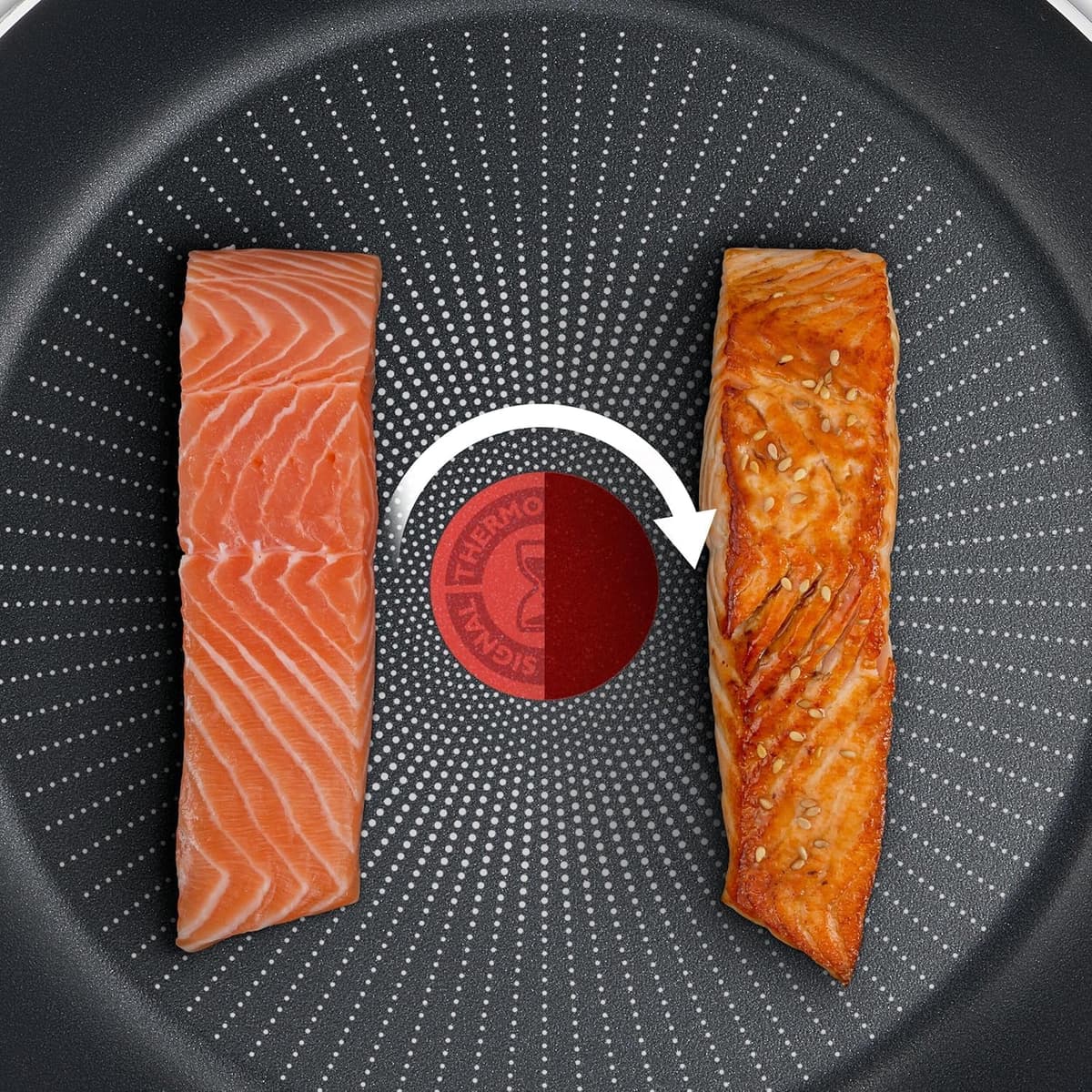 Tefal Daily Cook - Juego de Sartenes de 20/24/26 cm, Apto inducción, antiadherente, revestimiento titanio, Thermo-signal, apto lavavajillas y horno, acero inoxidable — view 6