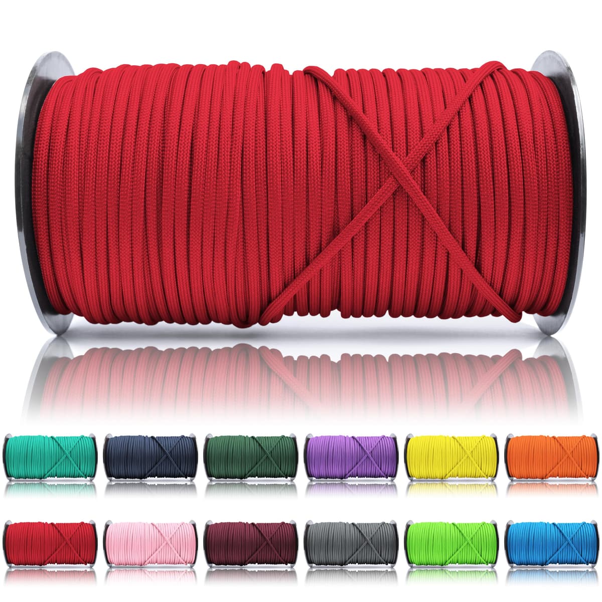 Ganzoo Paracord 550, Cuerda de 4 mm, 30 Metros, Poliéster, Tipo 3-7 Hilos Interiores, Correa de Perro Collar Pulsera, Camping Supervivencia y Cuerda Multiusos, Verde Oscuro — view 48