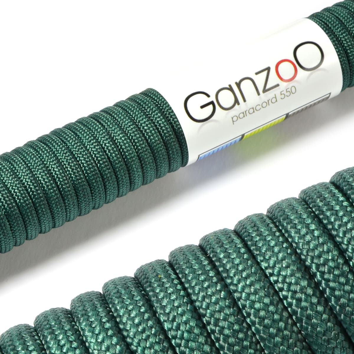 Ganzoo Paracord 550, Cuerda de 4 mm, 30 Metros, Poliéster, Tipo 3-7 Hilos Interiores, Correa de Perro Collar Pulsera, Camping Supervivencia y Cuerda Multiusos, Verde Oscuro