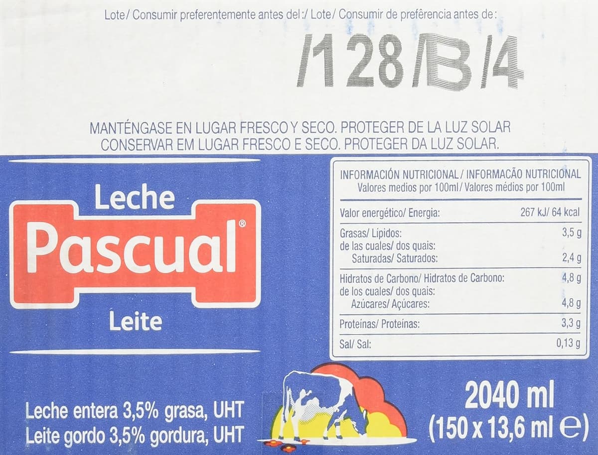 Calidad Pascual - Leche Pascual Entera - Caja de 150 Tarrinas de 14 ml - Monodosis, Sin necesidad de refrigeración — view 4