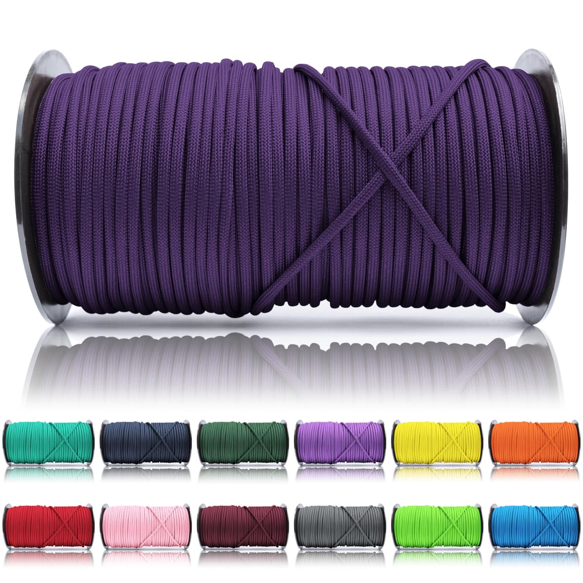 Ganzoo Paracord 550, Cuerda de 4 mm, 30 Metros, Poliéster, Tipo 3-7 Hilos Interiores, Correa de Perro Collar Pulsera, Camping Supervivencia y Cuerda Multiusos, Verde Oscuro — view 60