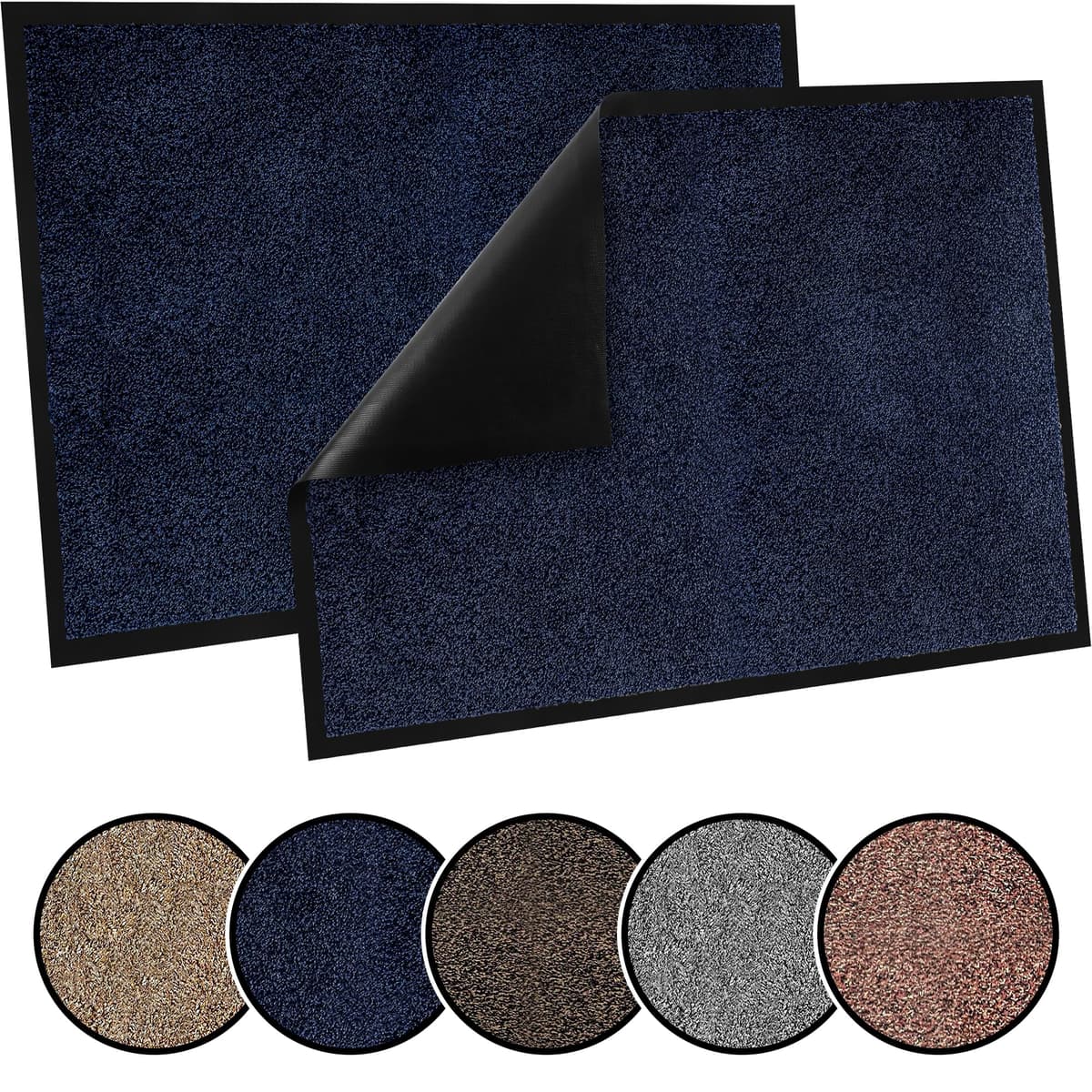 TrendMakers Door Mat Indoor & Outdoor Non-Slip Rubber Backed door mats indoor Super Absorbent Washable Dirt Trapper doormats - Durable & wrinkle-free Barrier Rug (Anthracite/Black - 40cm x 60cm) — view 20