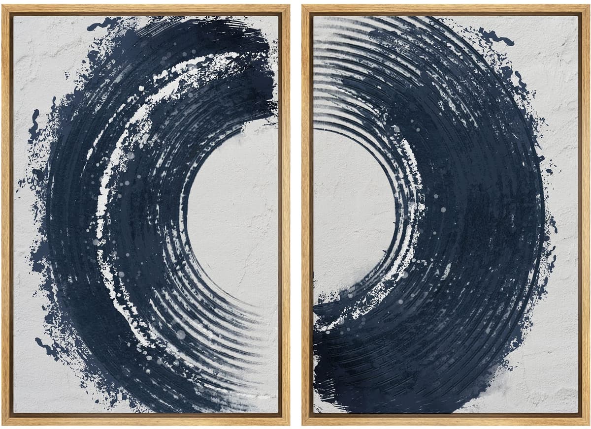 SIGNWIN Framed Canvas Print Wall Art Abstract Wave Pattern Modern Art Minimalist Neutral Decor for Living Room, Bedroom, Office - 16"x24"x2 Natural — view 76
