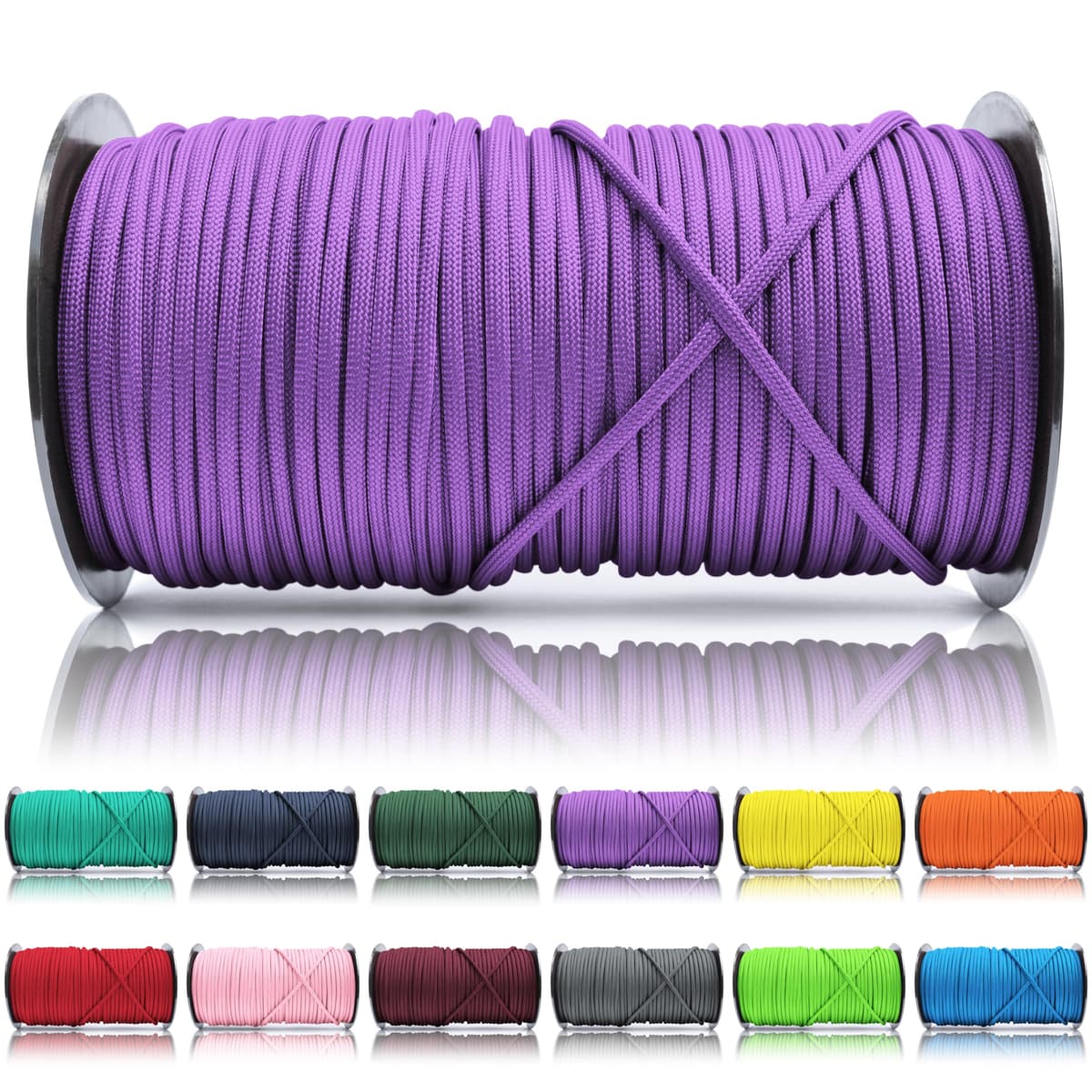 Ganzoo Paracord 550, Cuerda de 4 mm, 30 Metros, Poliéster, Tipo 3-7 Hilos Interiores, Correa de Perro Collar Pulsera, Camping Supervivencia y Cuerda Multiusos, Verde Oscuro — view 25