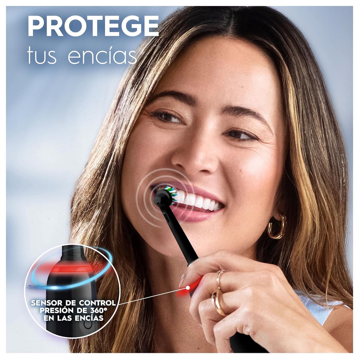 Oral-B Pro 3 Cepillo de Dientes Eléctrico Negro con Mango Recargable y 3 Cabezales, 3 Modos De Cepillado Con Modo Sensible, Temporizador, Diseñado por Braun, Regalos Originales para Mujer y Hombre — view 5