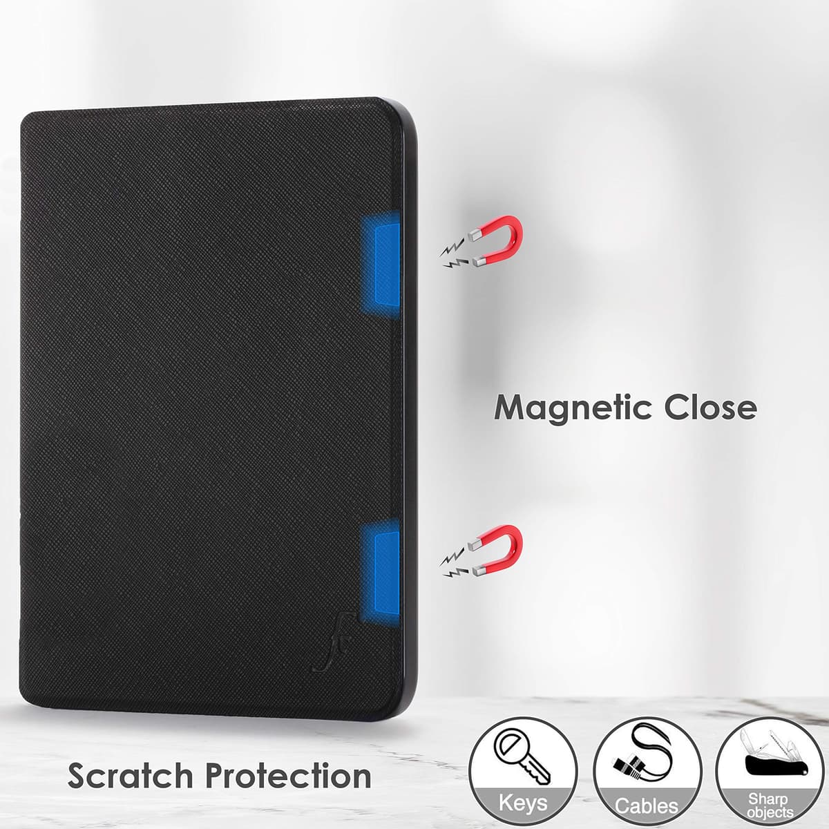 Forefront Cases Funda para Kobo Aura Edition 2 (Modelo: N236, 2016) - Delgado, Ligera y Protectora Funda para Kobo Aura Edition 2 (6") - Smart Auto Sueño Estela Función (Carcasa) - Negro — view 3