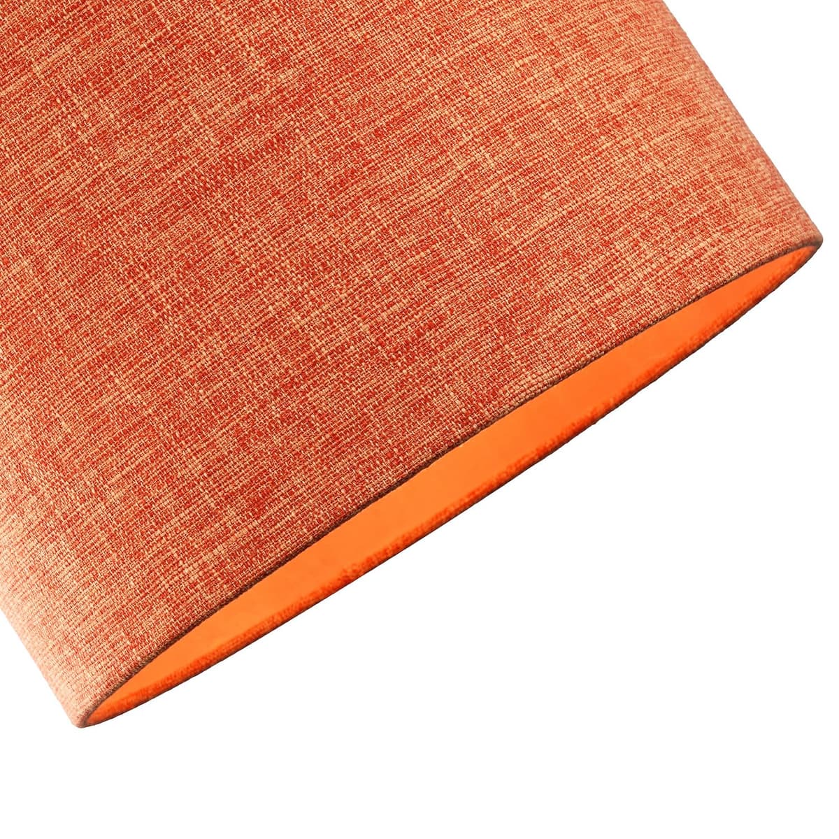 Contemporary and Sleek 12 Inch Rustic Orange Linen Fabric Drum Lamp Shade 60w Maximum | 30cm Diameter | for Table Lamp or Pendant by Happy Homewares — view 3