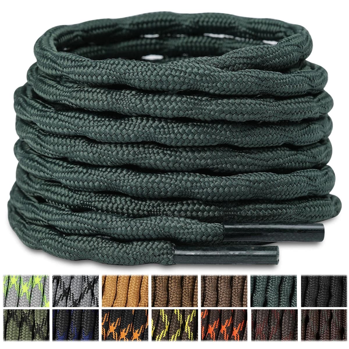 Stepace 2 Pares Cordones Redondos 4,5mm para Botas de Senderismo, Montaña y Trabajo, Cordones de Nylon Resistentes para Trekking — view 17