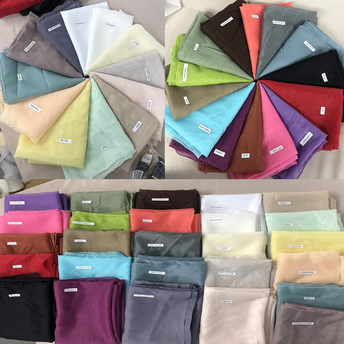Megachest Wedding Voile Fabric 58 Inches Wide 50 Meters Long (Black, 50 Meters Long) — view 2