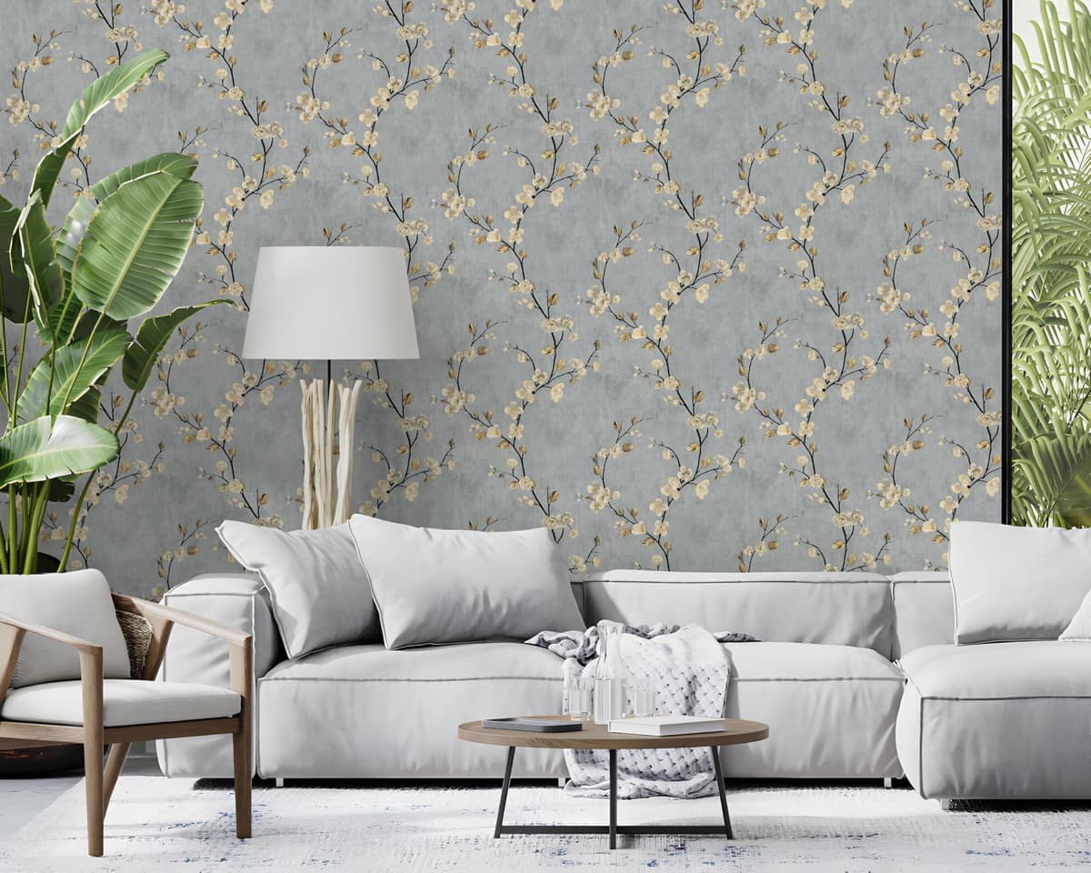 myforHD Papel Pintado Autoadhesivo Flores Papel de Pared Papel Adhesivo para Muebles Removible Impermeable Estilo Retro Vinilo PVC Pegatina Decorativos Pared Salon Papel Pared Dormitorio — view 5