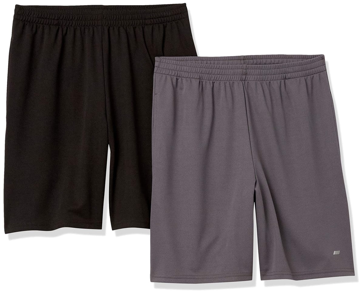 Amazon Essentials Pantalones Cortos de Entrenamiento de Corte Suelto de Alto Rendimiento para Gimnasio y Baloncesto Hombre, Pack de 2 — view 9