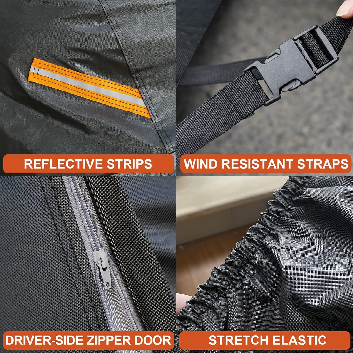 Kayme Funda Coche Exterior, Compatibles con Audi A5 (2009-2025), Cubierta para Coche Impermeable Transpirable Anti-UV Antipolvo de 7 Capas, Cubre Coche con Cremallera y Forro de Algodón. — view 4