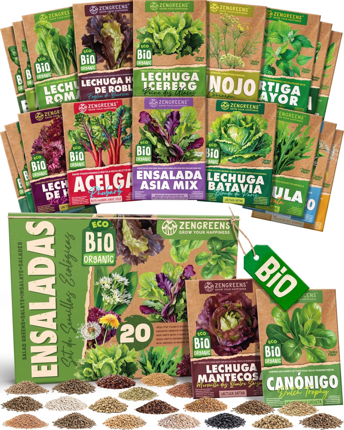 ZenGreens® - Set de semillas de hierbas medicinales y para infusiones eco - 10 variedades para cultivar fácilmente en el jardín, balcón o parterre elevado - Sementes verduras — view 46