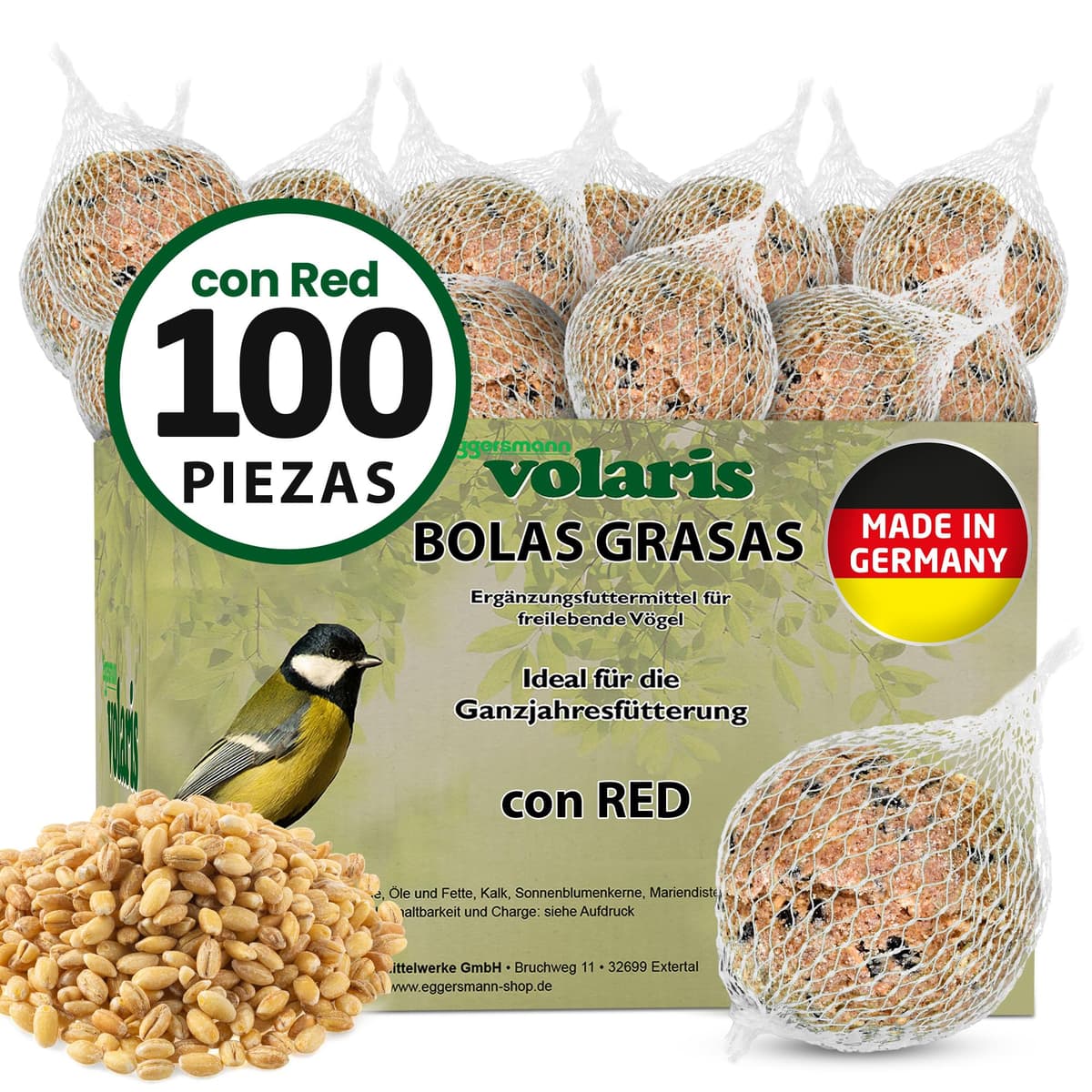 Eggersmann volaris Meisenknödel con red 200 piezas [MEISENkugeln] 18 kg – Alimento para pájaros silvestres – Bollas nutritivas para todos los pájaros de jardín – Meisenknödel en red todo el año y — view 9