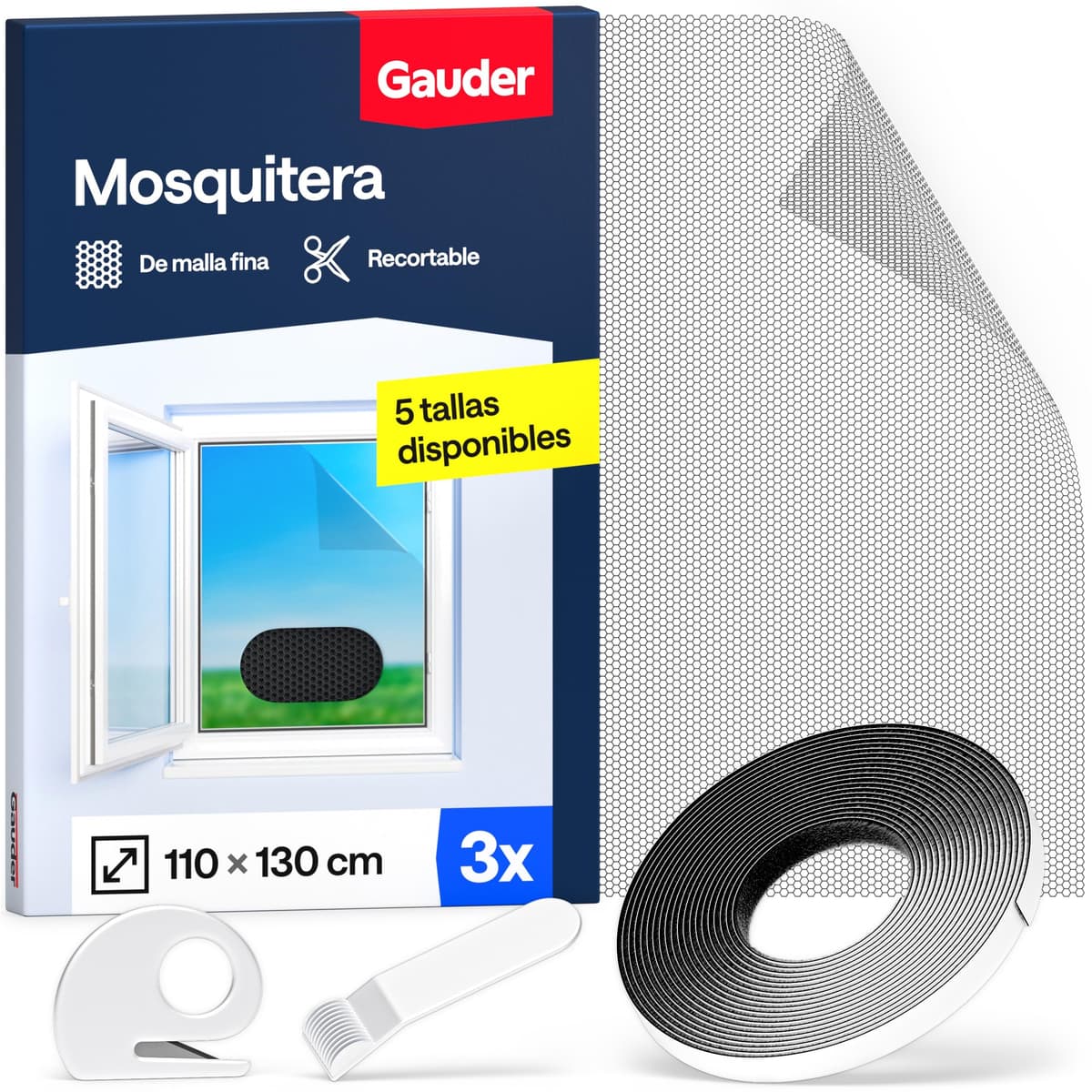 GAUDER Mosquitera para Ventana - Red Anti-Insectos con Cierre de Gancho y Bucle - Protección Adhesiva contra Mosquitos - Malla Autoadhesiva (130 x 150 cm - Bianca) — view 23