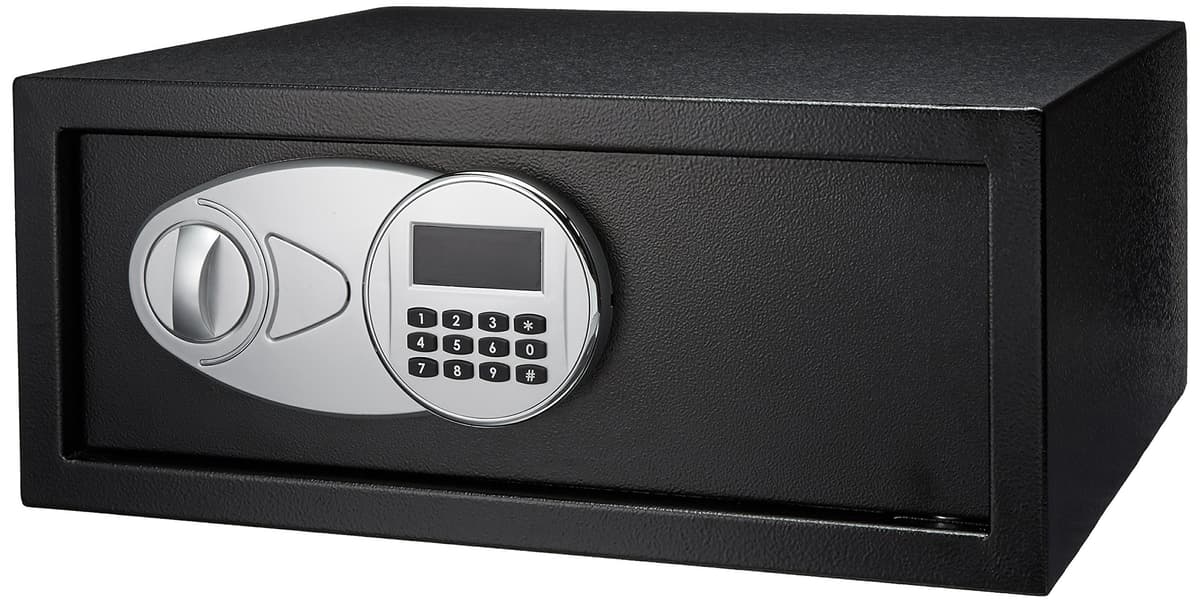 Amazon Basics Caja Fuerte de Seguridad de Acero con Cerradura con Teclado, Protege Dinero, Joyas, Documentos de identificación, 14 l, 35 cm x 25 cm x 25 cm, Color Negro — view 20