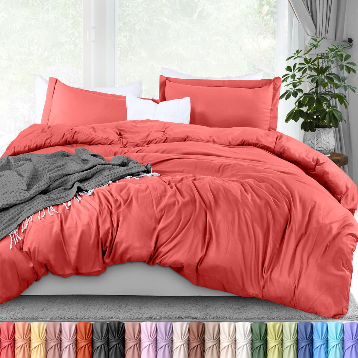 Utopia Bedding 3 Piece Single Bedding Set - Duvet Cover, Fitted Sheet with Pillow case - Soft Brushed Microfiber (Grey) — view 47