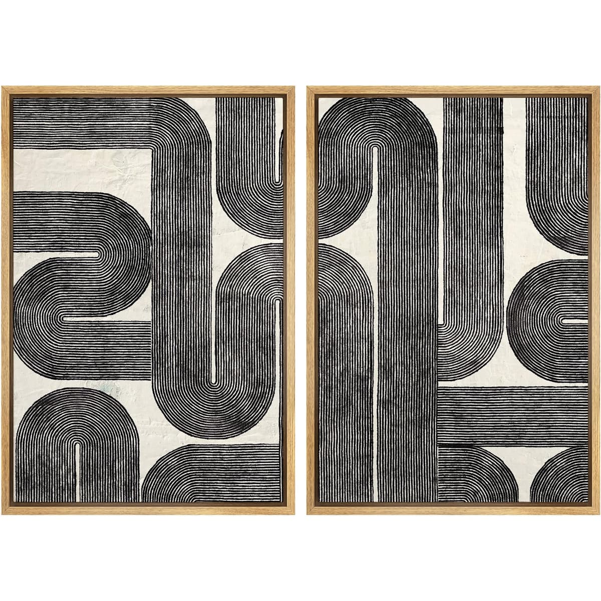 SIGNWIN Framed Canvas Print Wall Art Abstract Wave Pattern Modern Art Minimalist Neutral Decor for Living Room, Bedroom, Office - 16"x24"x2 Natural — view 134